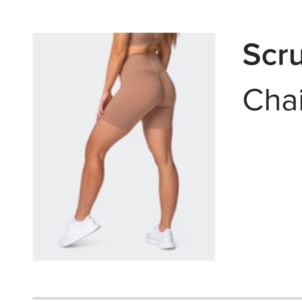 Muscle Nation 💪🏻 Scrunch Bike Shorts Chai - Medium
